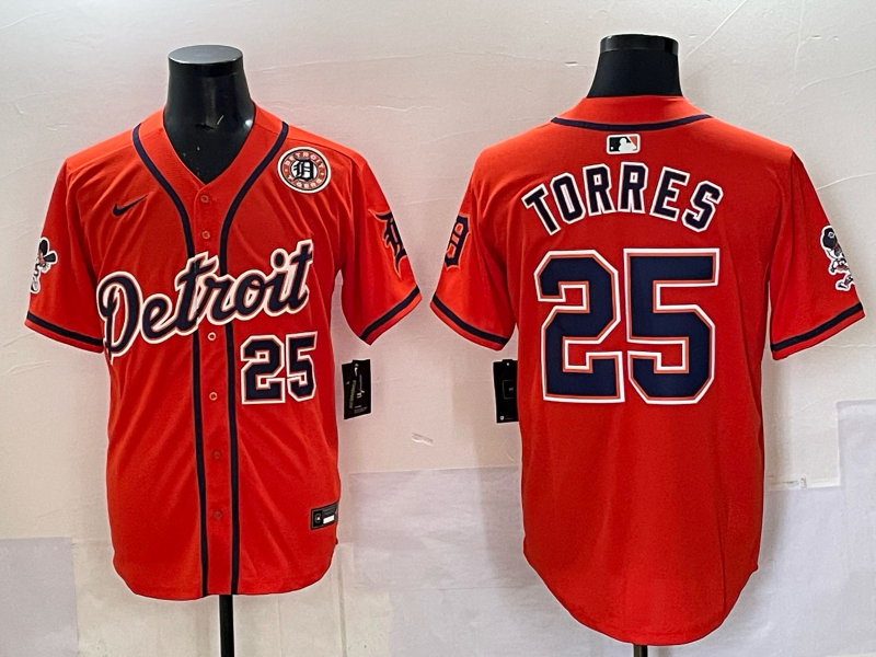 Men 2025 Detroit Tigers #25 Torres orange Game Nike MLB Jersey 05